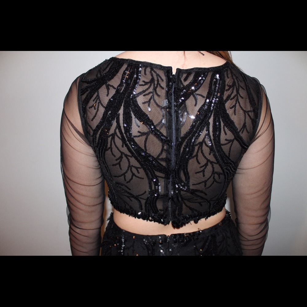 Black Sequined Prom dress Size 4